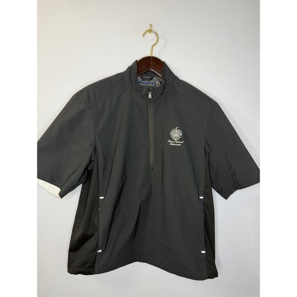 Polo Golf Ralph Lauren Water Resistant Short Sleeve Windbreaker Jacket Black M - Picture 1 of 13